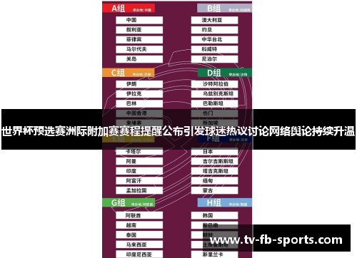 世界杯预选赛洲际附加赛赛程提醒公布引发球迷热议讨论网络舆论持续升温 世界杯预选赛洲际附加赛赛程提醒公布引发球迷热议讨论网络舆论持续升温