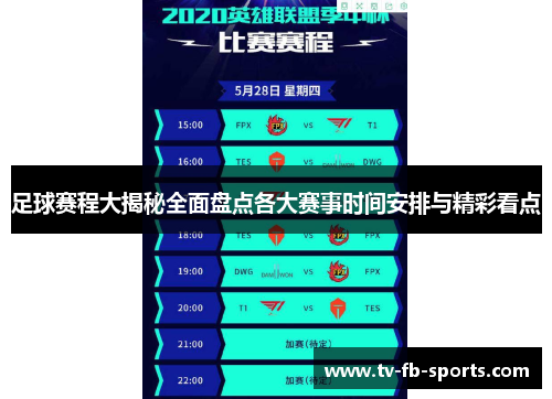 足球赛程大揭秘全面盘点各大赛事时间安排与精彩看点 足球赛程大揭秘全面盘点各大赛事时间安排与精彩看点